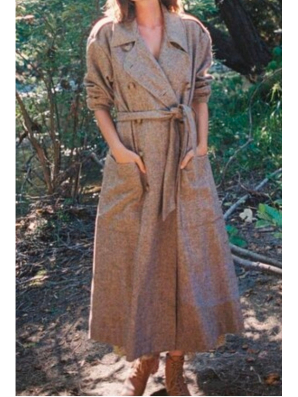 Christy Dawn The Marlow Trench Coat in Tobacco Specks - Size S